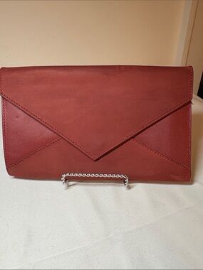 ABLE Red Leather Envelope Closure Clutch Tablet Case